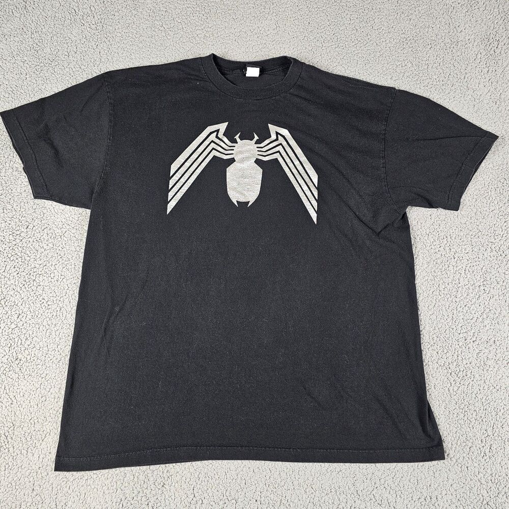 Marvel Venom Shirt Mens XL Black Logo Y2K VTG Comic Cartoon Villain Spiderman